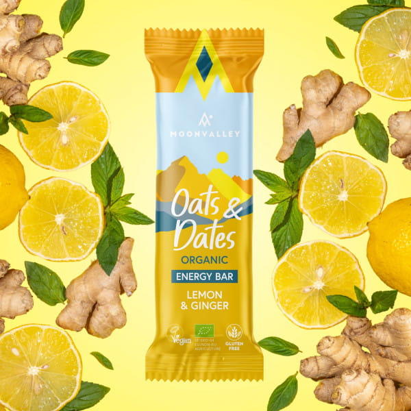 Moonvalley Organic Oats & Dates Bar - Lemon & Ginger Box (12 x 50 g)