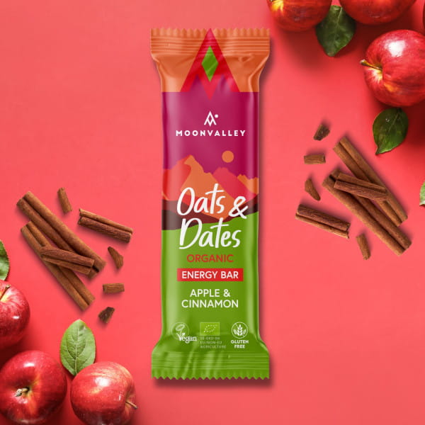 Moonvalley Organic Oats & Dates Bar - Apple & Cinnamon Box (12 x 50 g)