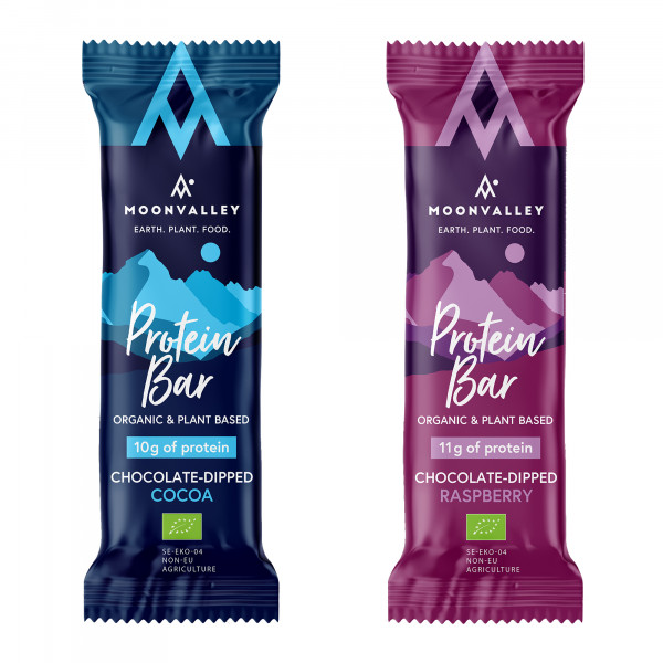 Moonvalley Organic Protein Bar Chocolate-Dipped - Bio-Proteinriegel Mixed Box (18 x 60 g)